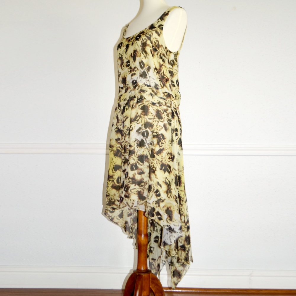 Leifsdottir Anthro Yellow Butterfly Silk Dress - Picture 3 of 7